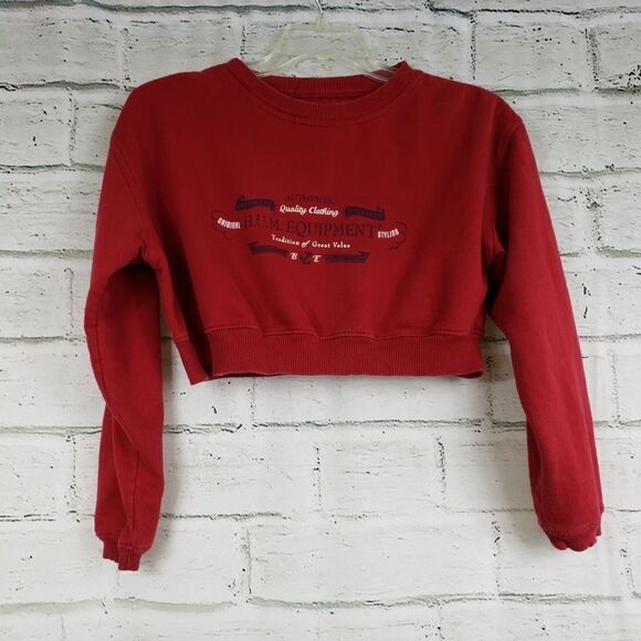 B.U.M. equipment cropped sweatshirt red cotton - Picture 1 of 6